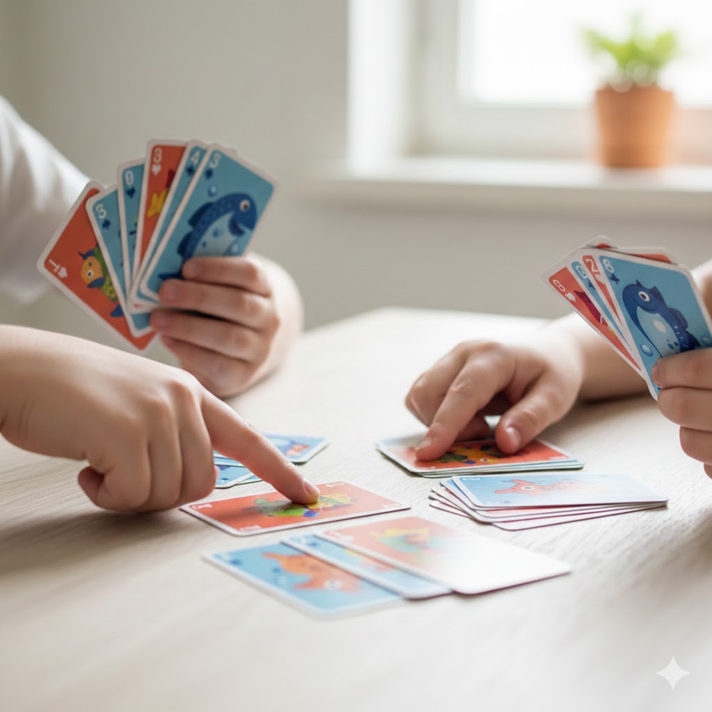 enkla kortspel för barn finns i sjön