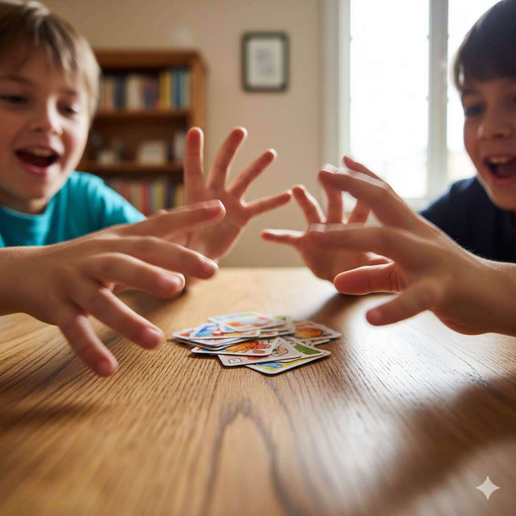 spela stress kortspel med barn 