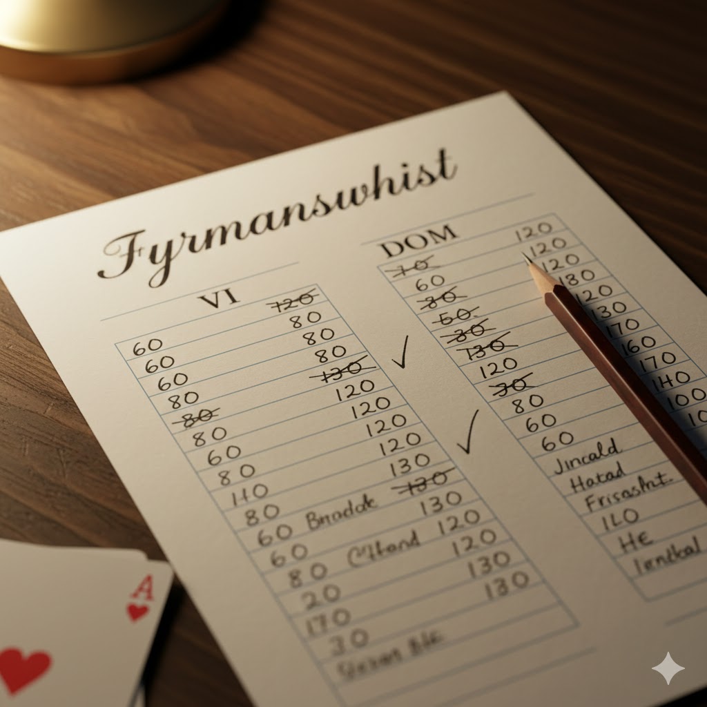 fyrmanswhist protokoll