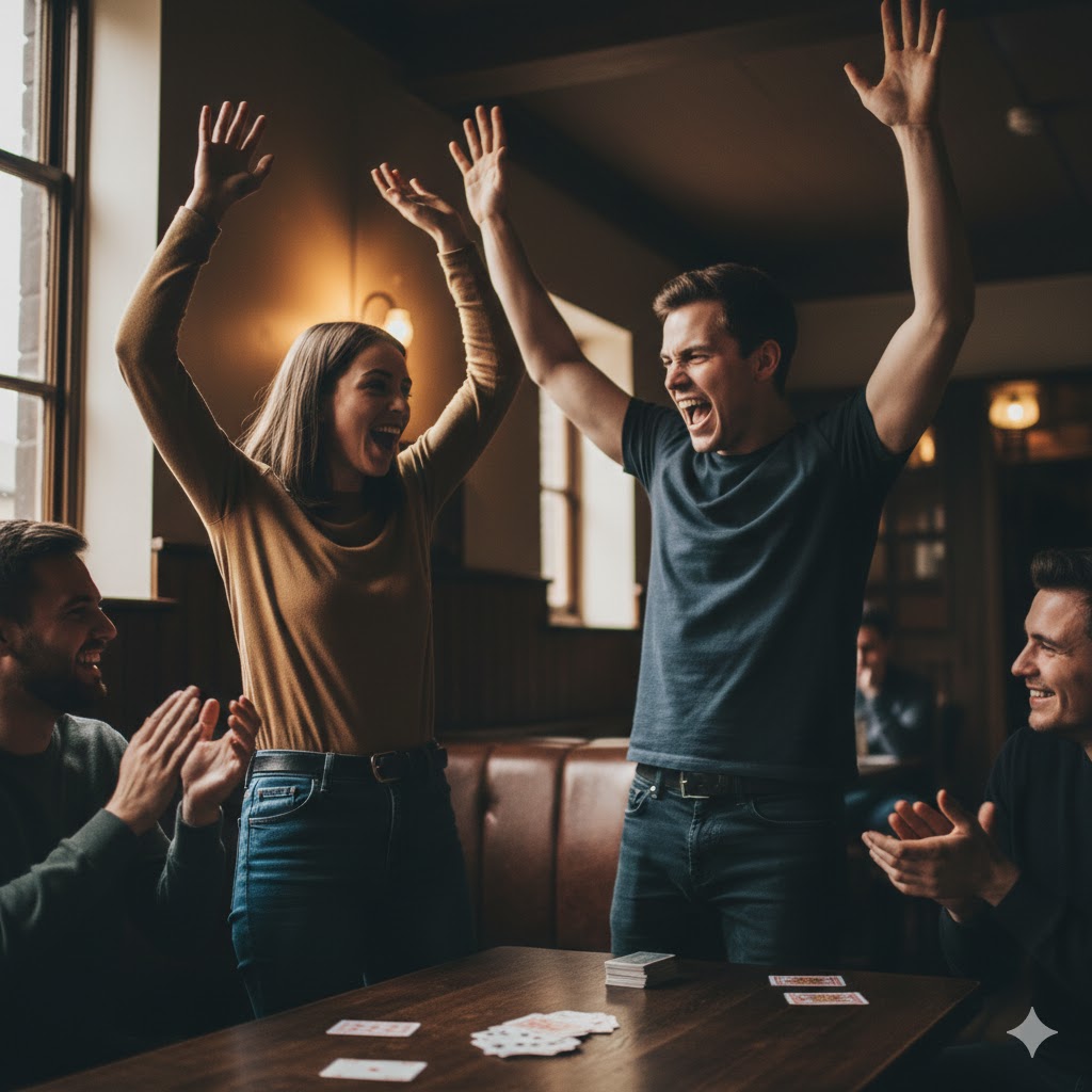 tecken kortspel utrustning