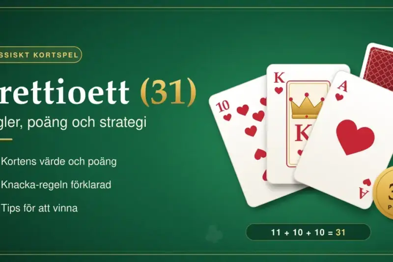 Trettioett (31) – regler, poäng och strategi för kortspelet